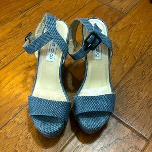 Jimmy choo denim platforms